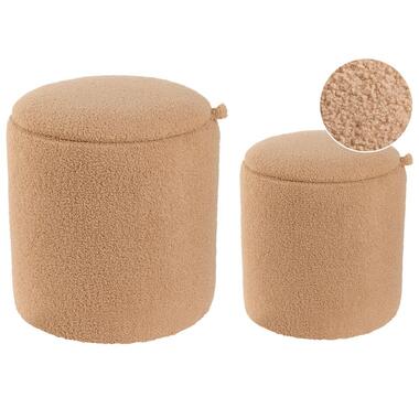 Pouf en bouclé marron BEREA product