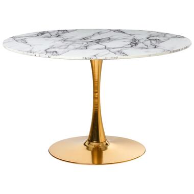 BOCA - Ronde eettafel - Wit marmer - 120 cm - MDF product