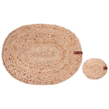BUSHYLARK - Set van 12 placemats en onderzetters - Natuurlijk - Jute product