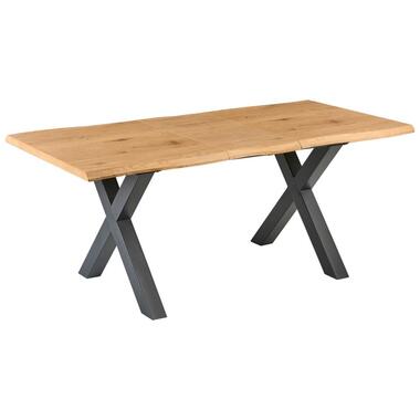 BRONSON - Uitschuifbare eettafel - Bruin/Zwart - 140/180 x 90 - MDF product