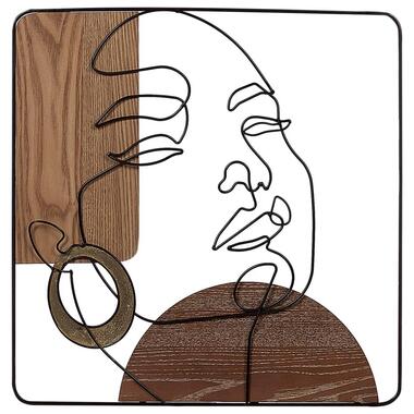 CALIFORNIUM - Wanddecoratie - Donkerbruin - IJzer/MDF product