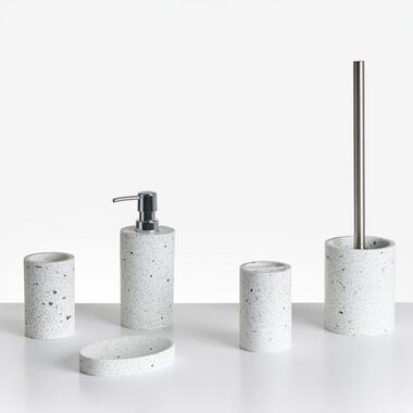 PERENE - Badkameraccessoireset - Terrazzo wit - Polyresin product