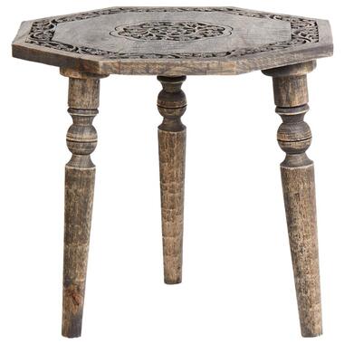 WANDILO - Bijzettafel - Donkerbruin - 48 x 48 cm - Mangohout product
