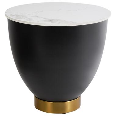 NADINE - Bijzettafel - Wit/Zwart - Gesinterde steen product