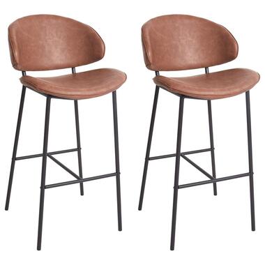 Lot de 2 chaises de bar KIANA Cuir PU Marron product