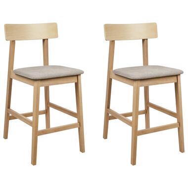 ISANTI - Barkruk set van 2 - Taupe - Rubberhout product