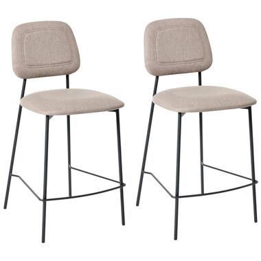 DUETTE - Barkruk set van 2 - Taupe - Kunstlinnen product