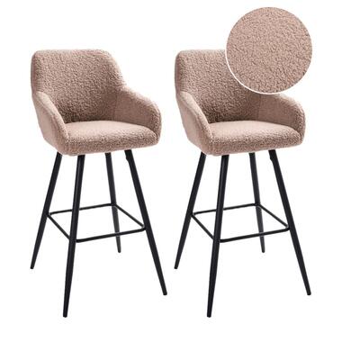 Lot de 2 chaises de bar CASMALIA Bouclé Taupe product