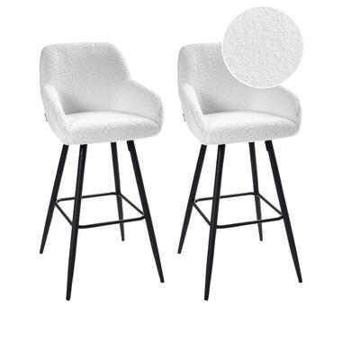 Lot de 2 chaises de bar CASMALIA Bouclé Blanc cassé product