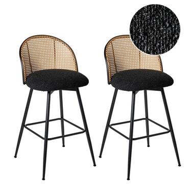NATHAN - Barkruk set van 2 - Zwart - 99 cm - Bouclé product