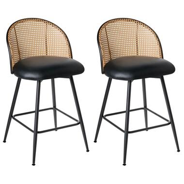 NATHAN - Barkruk set van 2 - Zwart - 91 cm - Kunstleer product