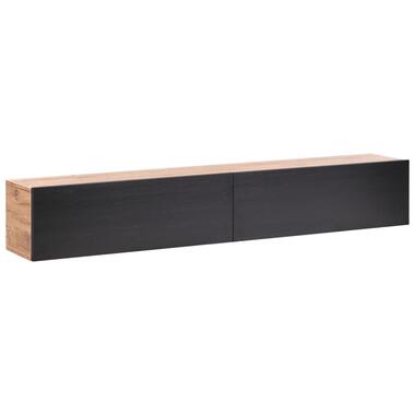 GLADSTONE - Wand TV-meubel - Zwart/Bruin - 180 cm - Vezelplaat product