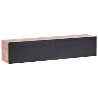 GLADSTONE - Wand TV-meubel - Bruin/Zwart - 140 cm - Vezelplaat product