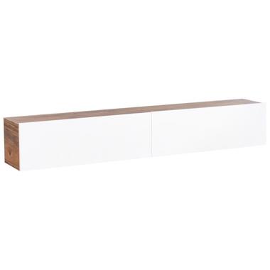 GLADSTONE - Wandgemonteerd TV-meubel - Wit/Bruin - 180 cm - Vezelplaat product