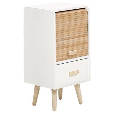 NESIKA - Nachtkastje - Wit/Licht hout - MDF product