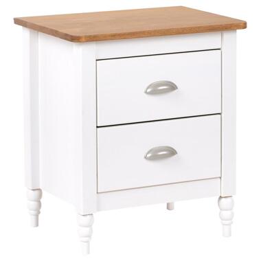 Table de nuit à 2 tiroirs SHILLINGTON Bois de pin Marron/blanc product