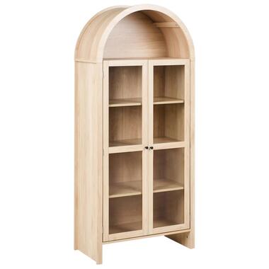 GLENWOOD - Glazen vitrinekast - Lichtbruin - Vezelplaat product