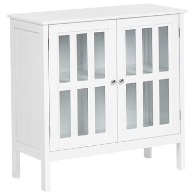 MIRAM - Glazen vitrinekast - Wit - MDF product