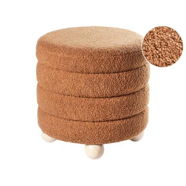 Pouf CHILLY Bouclé Marron doré 42 cm 42 cm 41 cm product