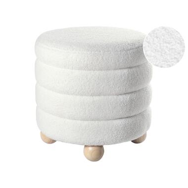 Pouf CHILLY Bouclé Blanc cassé 42 cm 42 cm 41 cm product