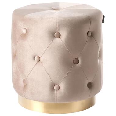 Pouf CARROLLTON Velours Beige 40 cm 40 cm 41 cm product