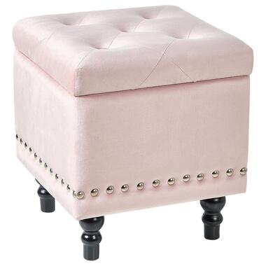 LORETTO - Poef - Pastelroze - 37 cm - Fluweel product