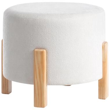 Pouf TERRY Tissu chenille Blanc cassé 53 cm 53 cm 43 cm product