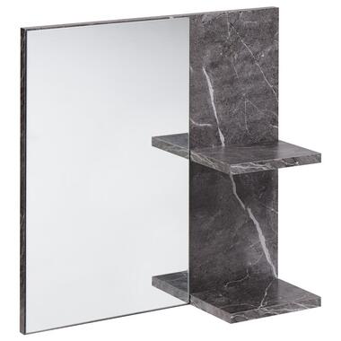 PELOTAS - Spiegel met wandplank - Zwart - Vezelplaat product