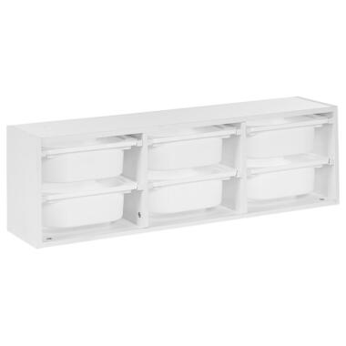 TOBIN - Wandplank met 6 dozen - Wit - Vezelplaat product
