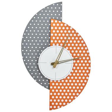 CHALAIS - Wandklok - Grijs/Oranje - MDF product