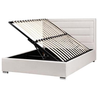 ROUEN - Bed met opbergruimte - Lichtbeige - 140 x 200 cm - Polyester product