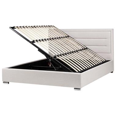 ROUEN - Bed met opbergruimte - Lichtbeige - 180 x 200 cm - Polyester product