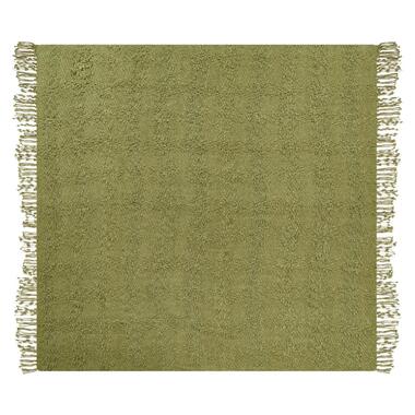 VELLA - Deken - Olijfgroen - 200 x 220 cm - Katoen product