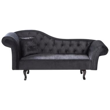 LATTES II - Chaise longue - Zwart - Linkerzijde - Fluweel product