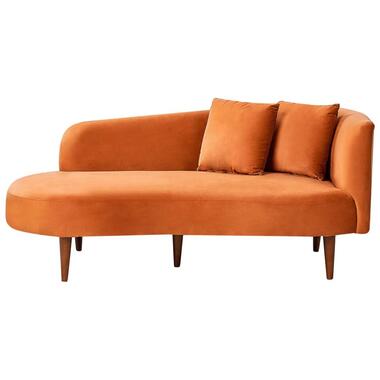 CHAUMONT - Chaise longue - Oranje - Rechtszijdig - Fluweel product