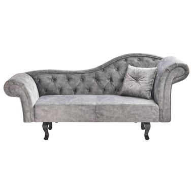 Chaise longue côté droit LATTES Velours Gris avec coussin product