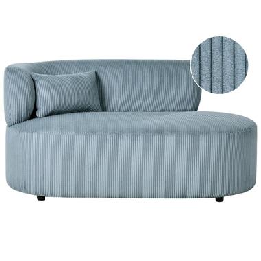 Chaise longue côté gauche VANVEY Velours côtelé Bleu product