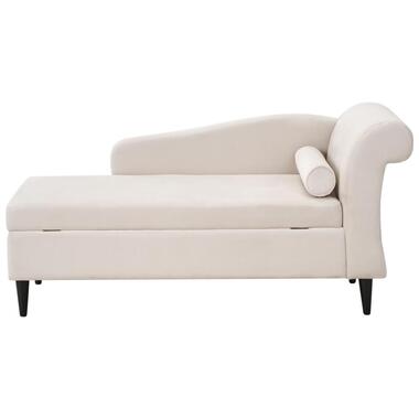 Chaise longue côté droit LUIRO Velours Beige avec rangement product