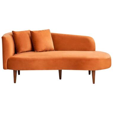 CHAUMONT - Chaise longue - Oranje - Linkszijdig - Fluweel product