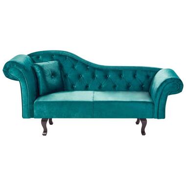Chaise longue côté gauche LATTES Velours Vert émeraude avec coussin product