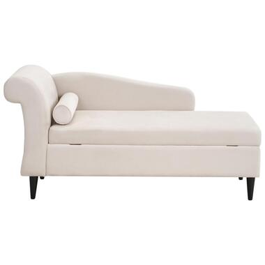 LUIRO - Chaise longue - Beige - Linkszijdig - Fluweel product