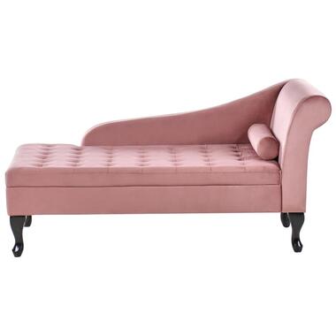 PESSAC - Chaise longue - Roze - Rechterzijde - Fluweel product