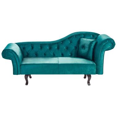 Chaise longue côté droit LATTES Velours Vert émeraude avec coussin product