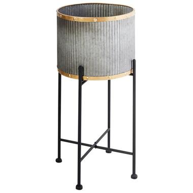 Cache-pot sur pied FEUILLE Métal 26 cm Gris product