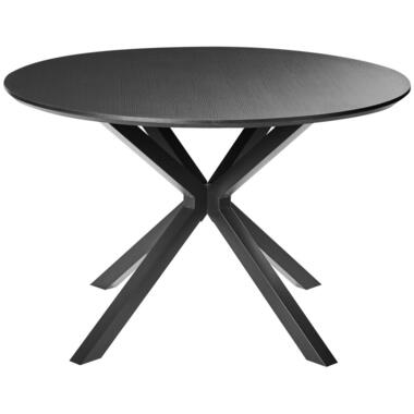 FITZROY - Eettafel - Zwart - ø 120 cm - MDF/Metaal product