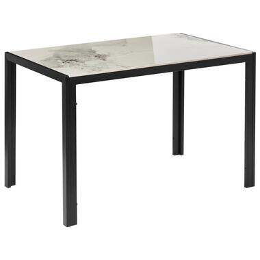 CLARENCE - Eettafel - Wit/Zwart - 120 x 70 cm - Hout product