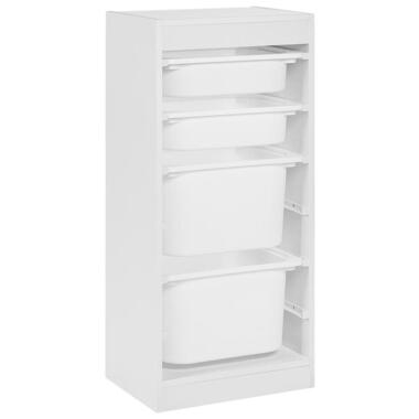 Étagère avec 4 bacs de rangement TOBIN Bois d'ingénierie Blanc product