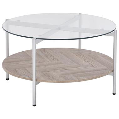 LOVELL - Salontafel - Donkerbruin/Zilver - Hout product