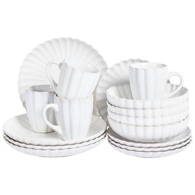 NETTLE - Servies set van 16 - Gebroken wit - Steengoed product