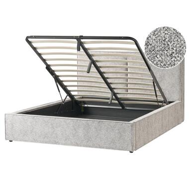 Lit ottoman Velours tricoté MOISSAC 160 x 200 cm Noir/blanc product